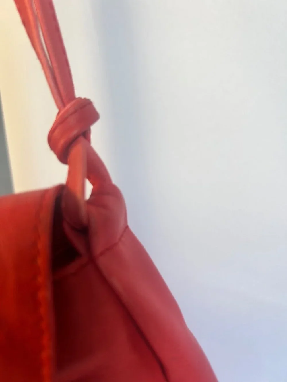 Women's Red Leather Shoulder Bag Bow Flap Purse Slouch Hobo Handbag Adjustable S